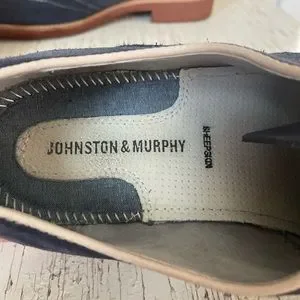 Johnston and Murphy Ellington Sheepskin 11.5 Blue Suede Derby Bowling Lace Up Johnston Murphy Mens 11.5 M Blue Suede Lace Up Derby Dress  main image 2